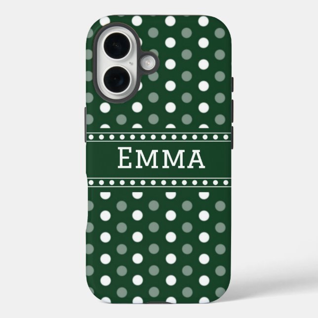 Coques Case-Mate iPhone Vert émeraude à pois (Verso)