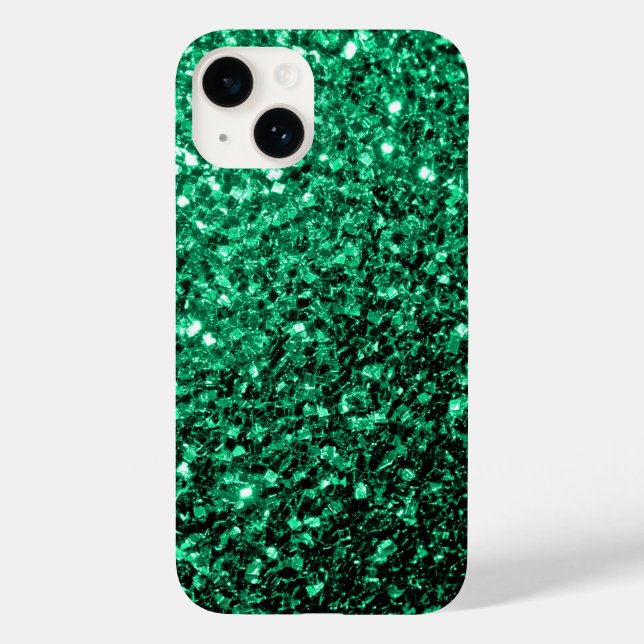 Coques Case-Mate iPhone Vert émeraude paillettes scintillantes (Verso)