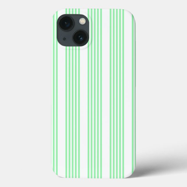 Coques Case-Mate iPhone Vert et blanc cinq bandes motif (Verso)