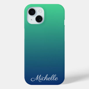 Coque Case-Mate iPhone Vert et bleu foncé personnalisé