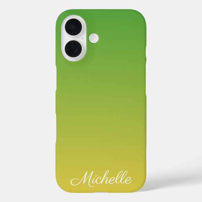 Coques Case-Mate iPhone Vert et jaune foncé personnalisé (Verso)