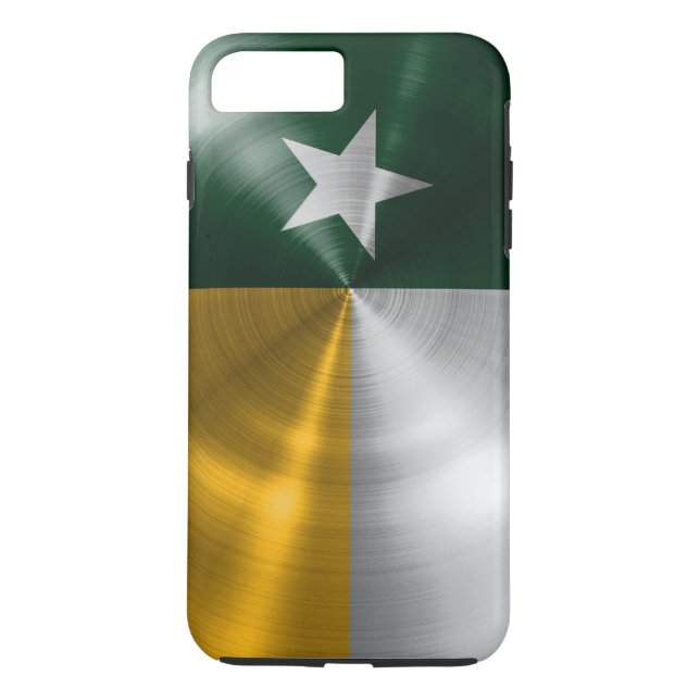 Coques Case-Mate iPhone Vert et radial de drapeau du Texas d'or balayé (Dos)