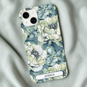 Coque Case-Mate iPhone Vert Floral Fleurs mignonnes Motif Custom Modern