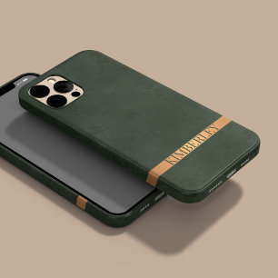 Case-Mate iPhone Case Vert foncé moderne élégant nom personnalisé