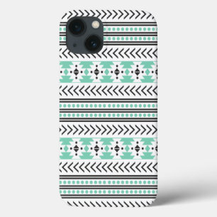 Coque Case-Mate iPhone Vert géométrique de motif d'impression tribal