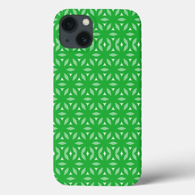 Coques Case-Mate iPhone Vert géométrique Floral Abstrait (Verso)