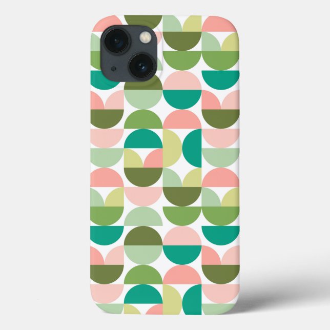 Coques Case-Mate iPhone Vert géométrique moderne et pêche (Verso)
