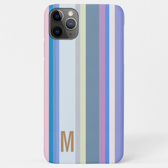 Coques Case-Mate iPhone Vert/Gris/Beige/Rose/Violet/Bleu monogramme (Dos)