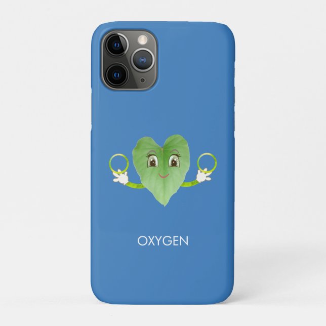 Coques Case-Mate iPhone Vert Happy Heart Leaf sur Bleu Ciel (Dos)