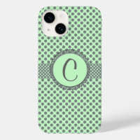 Vert menthe avec Pois gris-Monogramme STaylor