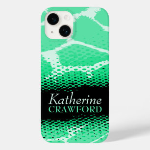 Coque Pour iPhone 14 Vert menthe impression graphique animal noir