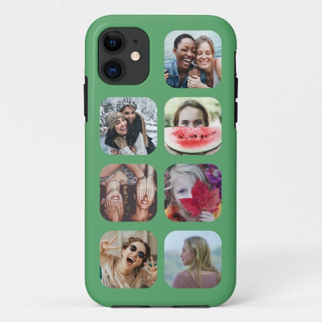 Coques Case-Mate iPhone vert moderne 7 Photo Collage Modèle (Dos)