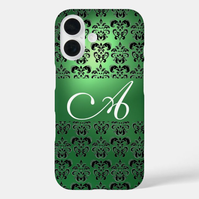 Coques Case-Mate iPhone VERT NOIR DOMMASQUE MONOGRAM Floral (Verso)