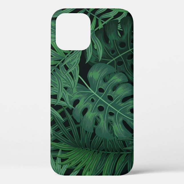Coques Case-Mate iPhone Vert nuit tropicale : Motif Plante exotique (Verso)