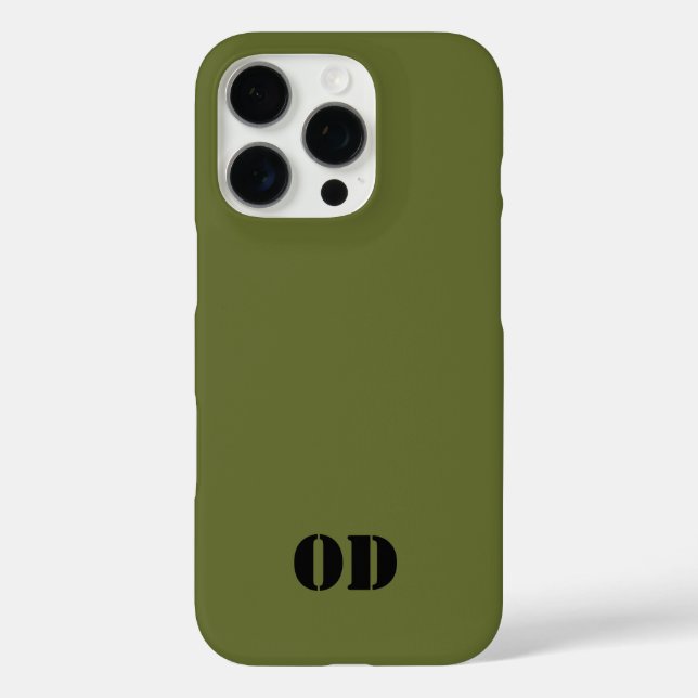 Coques Case-Mate iPhone Vert OD personnalisé monogramme personnalisé (Verso)