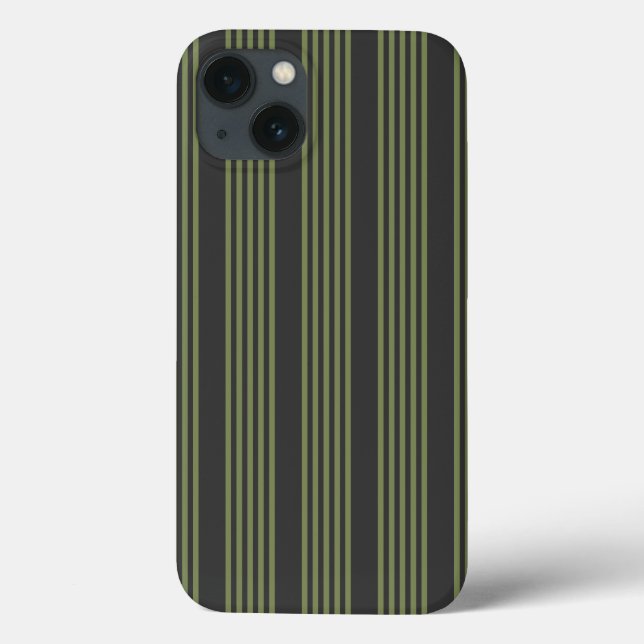 Coques Case-Mate iPhone Vert olive et charbon de bois cinq bandes motif (Verso)