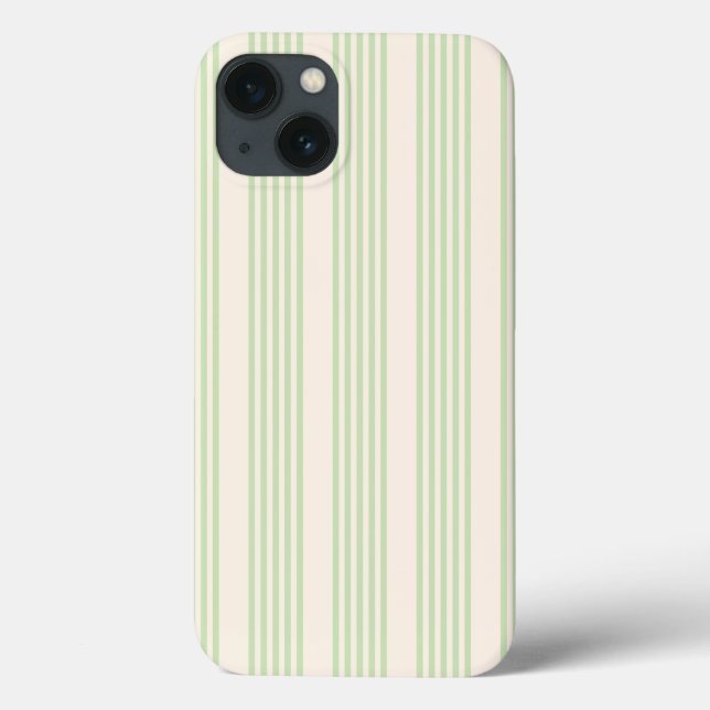 Coques Case-Mate iPhone Vert pâle et beige cinq rayures motif (Verso)