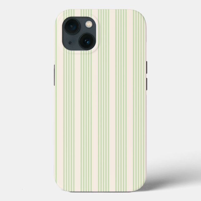 Coques Case-Mate iPhone Vert pâle et beige cinq rayures motif (Verso)