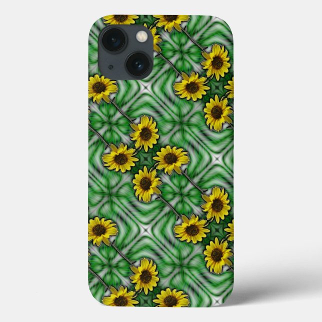 Coques Case-Mate iPhone Vert Sassy Sunflowers (Verso)