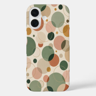 Coque Pour iPhone 16 Vert sauge moderne et motif géométrique en terre c