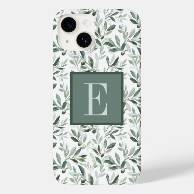 Coques Case-Mate iPhone Vert sauge monogramme olivier pays français (Verso)