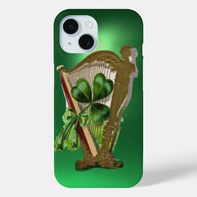 Coques Case-Mate iPhone VERT SHAMROCK HARP vert (Verso)