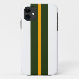 Case-Mate iPhone Case Vertical Vert Foncé Jaune Frappe De Course Sur Bla