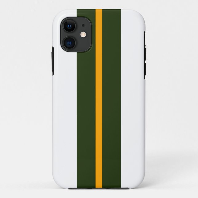 Coques Case-Mate iPhone Vertical Vert Foncé Jaune Frappe De Course Sur Bla (Dos)