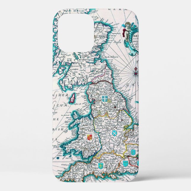 Coques Case-Mate iPhone Very Old Antique Map of Britannia Case-Mate iPhone (Verso)