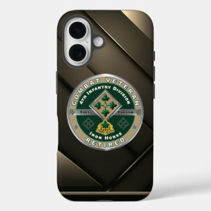 Coque Pour iPhone 16 Vétéran à la retraite de la 4e division d'infanter
