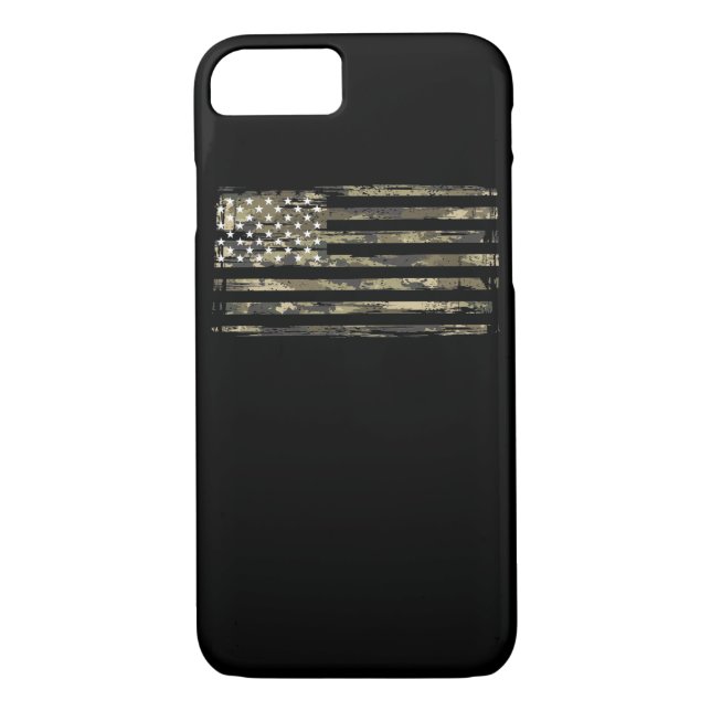 Coques Case-Mate iPhone Vétéran patriote de camouflage de drapeau (Dos)