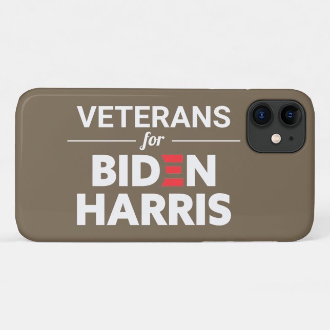 Coques Case-Mate iPhone Vétérans de Biden Harris Texte personnalisé Tan Br (Dos (Horizontal))