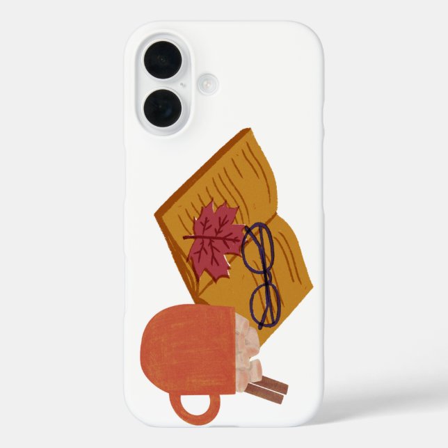 Coques Case-Mate iPhone Vibes Confortables Automne - Cocos Chauds, Livres  (Verso)