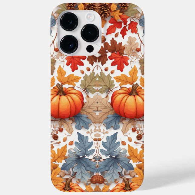 Coques Case-Mate iPhone Vibes d'automne rustiques Citrouille peint (Verso)