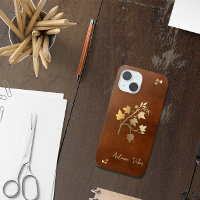 Vibes d'automne vigne dorée branche cuir brun