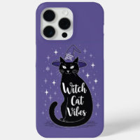 Vibes de Chat Sorcière Violet Halloween iPhone 15