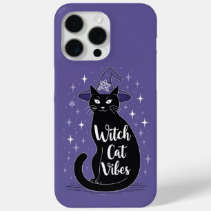 Coque Case-Mate iPhone Vibes de Chat Sorcière Violet Halloween iPhone 15