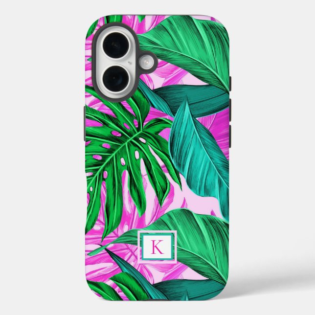 Coques Case-Mate iPhone Vibes de l'île tropicale Monogramme Téléphone (Verso)