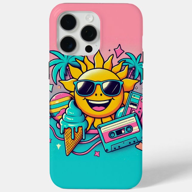 Coques Case-Mate iPhone Vibes d'été rétro - Jolie esthétique des années 80 (Verso)