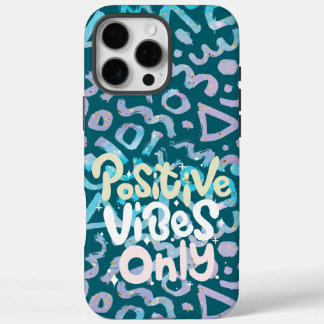 Coque iPhone 16 Pro Max Vibes positives uniquement géométriques vertes