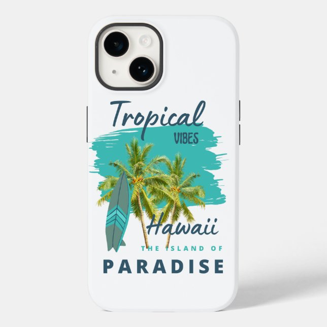 Coques Case-Mate iPhone Vibes Tropicales Hawaï Île du Paradis (Verso)