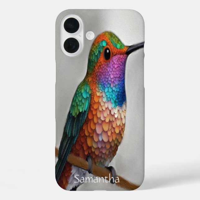 Coques Case-Mate iPhone Vibrant Allen’s Hummingbird Painting (Verso)