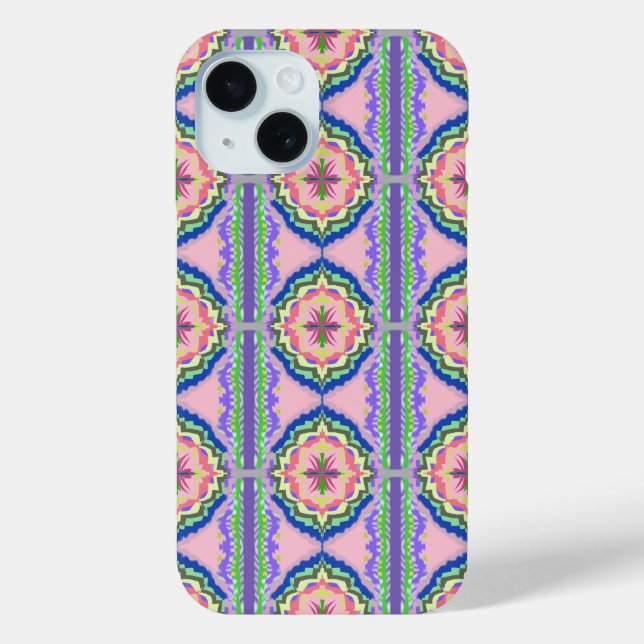 Coques Case-Mate iPhone Vibrant Bloom Kaleidoscope: Pink & Emerald Mandala (Verso)