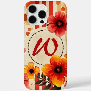 Coque iPhone 16 Pro Max Vibrant Floral Aquarelle désaffectée Chic Monogram