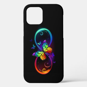 Case-Mate iPhone Case Vibrant infinity with rainbow butterfly on black