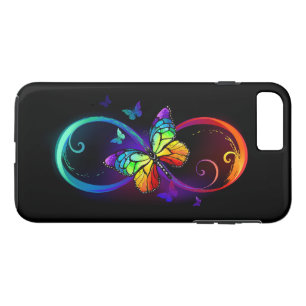 Case-Mate iPhone Case Vibrant infinity with rainbow butterfly on black