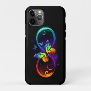 Case-Mate iPhone Case Vibrant infinity with rainbow butterfly on black
