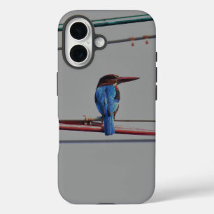 Coque Pour iPhone 16 Vibrant Kingfisher en Branche - Photographe d'oise