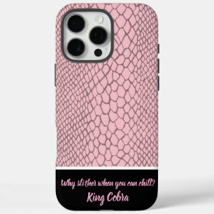 Coque iPhone 16 Pro Max Vibrant texture serpent rose
