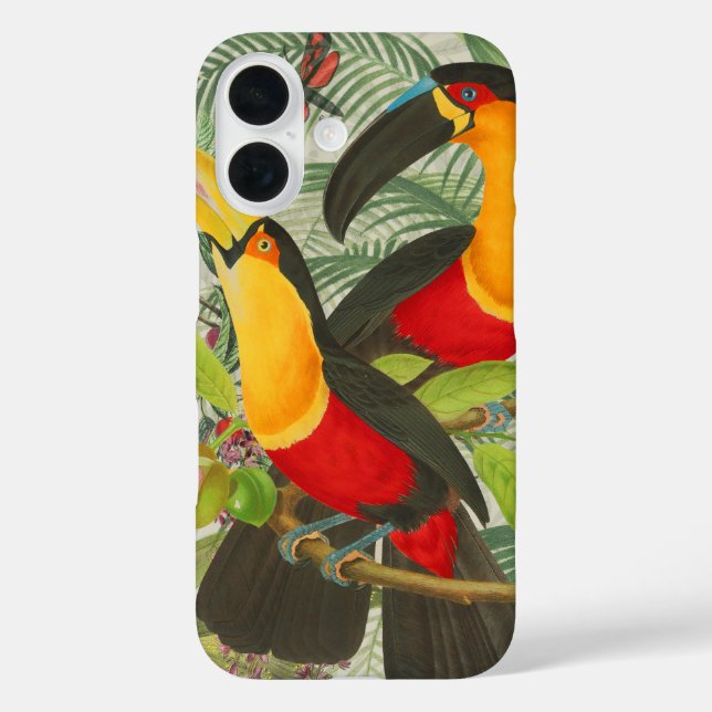 Coques Case-Mate iPhone Vibrant Tropical Toucan Birds Art Exotic Jungle (Verso)